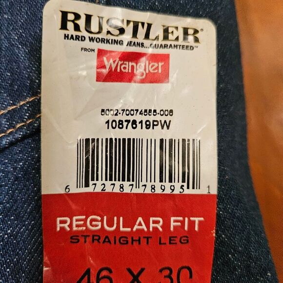 Wrangler Rustler Men’s Jeans 46×30 NEW | Straight Leg Heavyweight Denim - Picture 9 of 14